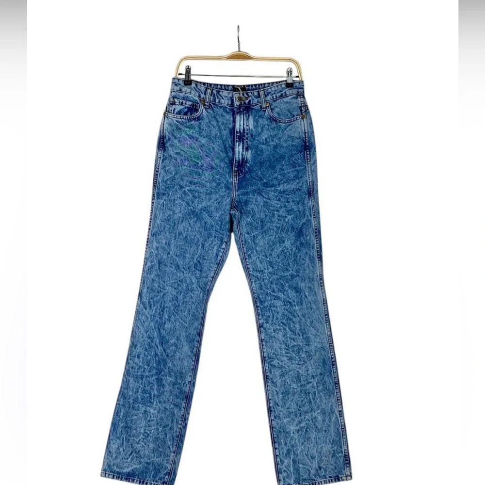 KHAITE Acid Wash Blue Straight-Leg Jeans - Picture 1 of 4